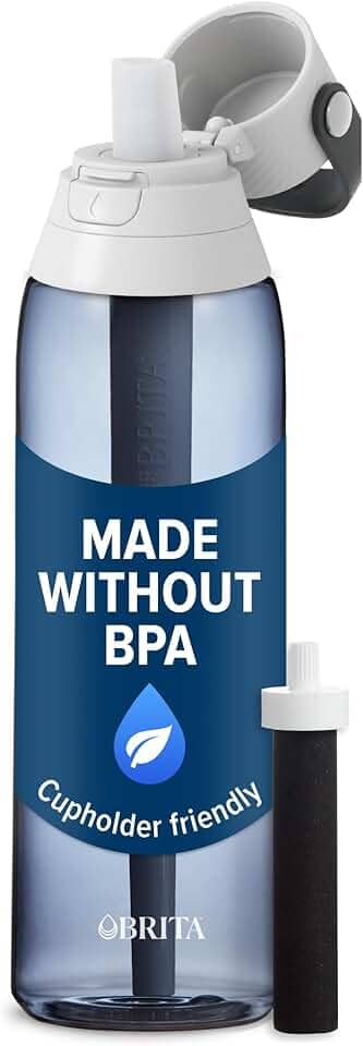 Brita Garrafa de água filtrada isolada com canudo, reutilizável, céu noturno, 740 mL