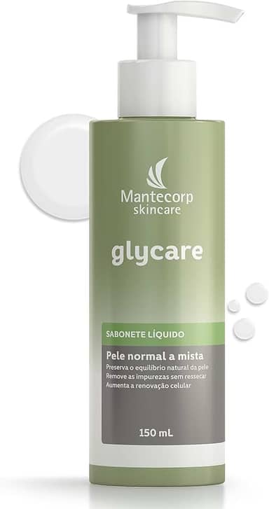 Sabonete Líquido Facial Glycare - 150ml - Limpeza Suave e Ação Hidratante - Ajuda a Reduzir o Brilho - Mantecorp