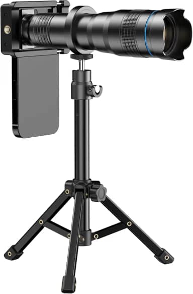 APEXEL Kit de lentes teleobjetivas HD de alta potência 36x para teleobjetiva de iPhone | Lente de câmera de telefone com zoom com tripé e clipe universal | para Samsung/Pixel/Android | Fotografia e
