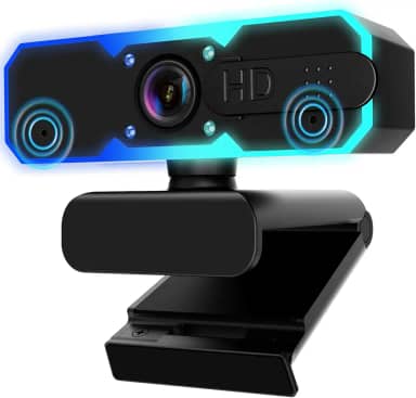 Câmera de streaming NBPOWER 1080p 60 FPS, Webcam com Microfone e Luz RGB de Preenchimento, Foco Automático, para Notebook, Computador, Windows, Mac
