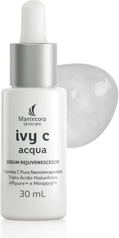 Sérum Rejuvenescedor Facial Ivy C Acqua – 30ml – Vitamina C Pura – Hidratação Tripla e Controle de Oleosidade – Mantecorp