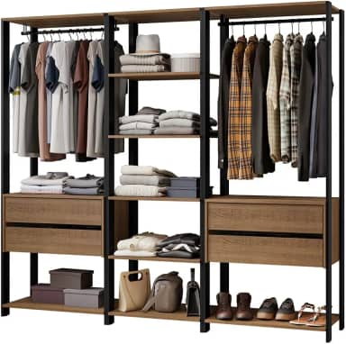 Guarda-roupa Closet Modulado Valencia 4 Gavetas 199cm Rustic/preto Madesa 02