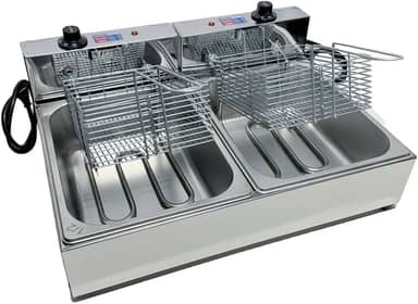 Fritadeira Elétrica Industrial 2 Cubas Inox 10 Litros(220)