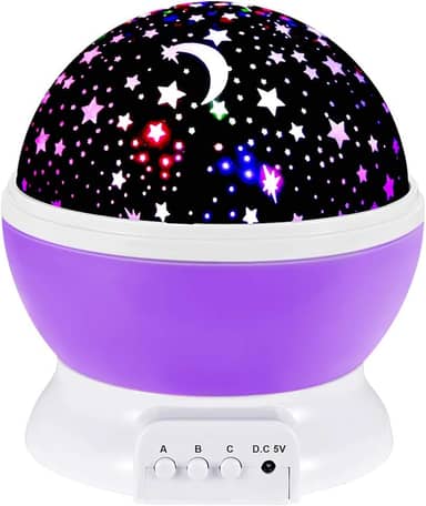 Brinquedos de luz noturna para crianças de 2 a 8 anos, luzes noturnas para crianças com rotação de 360 graus e mudança de luz de 8 cores, luz de projetor de estrela, presentes