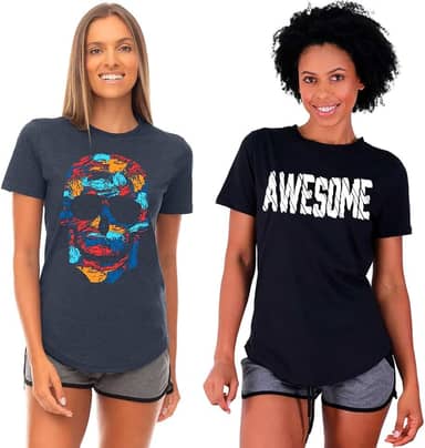 Kit 2 Camisetas Longline Feminina MXD Conceito Slim Casual Fitness Várias Estampas