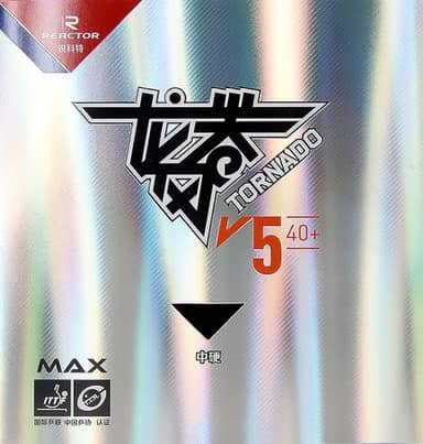 Borracha Reactor Tornado V5 40+ Tensionada para Raquete de Tênis de Mesa Ping Pong Profissional, Aprovado ITTF