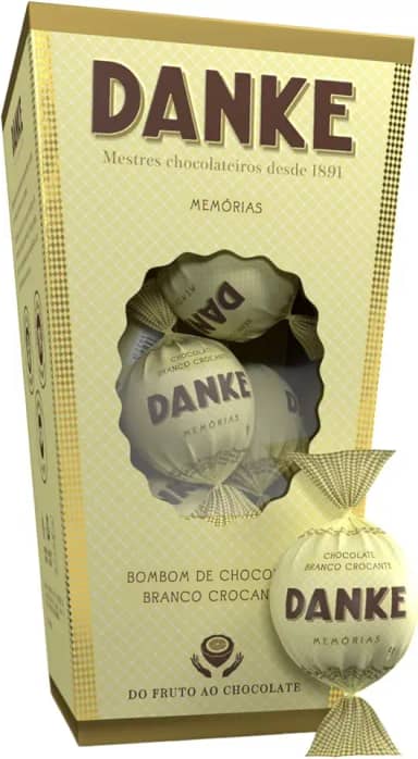 Bombom Branco Crocante Danke Memórias Caixa 72g
