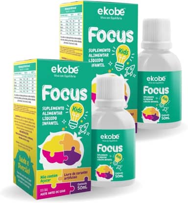 Kit Com 02 - Focus Kids (Memória) Sabor Tutti-Frutti 50ml Ekobé