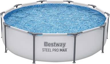 Bestway Steel Pro MAX, Piscina Estruturada Redonda, 3,05m x 76cm, 4.678L, Azul (Branco)