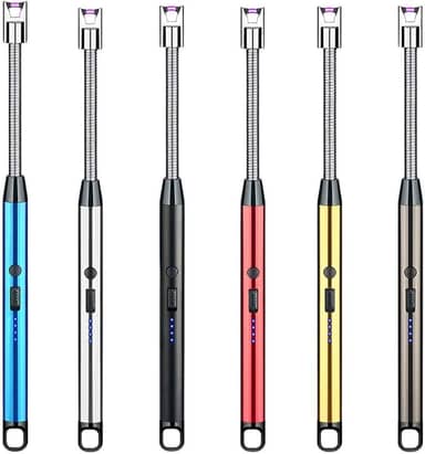 Acendedor Elétrico Recarregável USB-C, Flexível 360°, Resistente ao Vento, Indicador LED de Bateria (Acendedor Elétrico (Cores Sortidas))