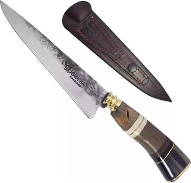 Facas Gaúcha, 1007TS, Faca Modelo Tesoura de Tosquia Artesanal 7' Carbono 1070 Churrasco Cabos Sortidos, Aço