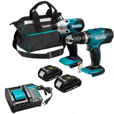 Kit com Parafusadeiras de Impacto 18v Makita Dlx2336y01 com bolsa