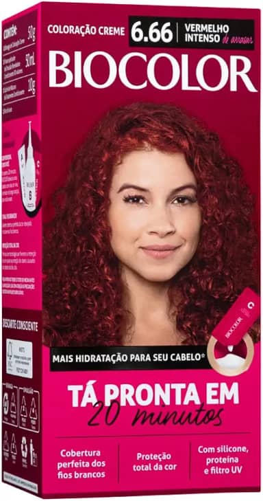 BioColor Tintura De Cabelo Biocolor Vermelho Intenso De Arrasar 6.66