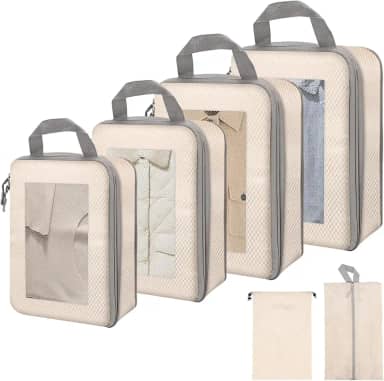 Conjunto de 6 cubos de compressão, Organizador de Mala, Organizador de Malas para Viagem, Organizador Mala, Organizadores de Mala, Kit Organizador de Mala