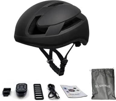 Capacete de Bicicleta Adulto Com de Luz LED, Controle Remoto, Prova de Chuva para Pilotagem, Deslocamento, Absorção de Choque Duradoura para Os Ciclistas Passageiros Com