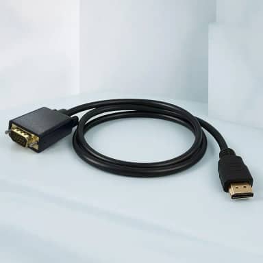 Cabo HDMI para VGA 1,8 m (6 pés) - Cabo conversor unidirecional macho para macho, 1080p Full HD, compatível com laptop/desktop