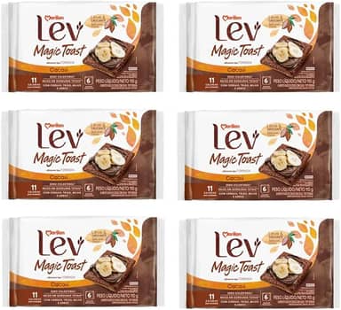 Torrada Lev Magic Toast Cacau e Cereais Marilan 110g Kit 6