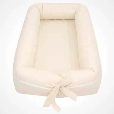 Ninho Redutor de Berço Menina Menino 100% Algodão Liso | Toque Macio e Hipoalergênico – Brubrelel Baby (Palha)