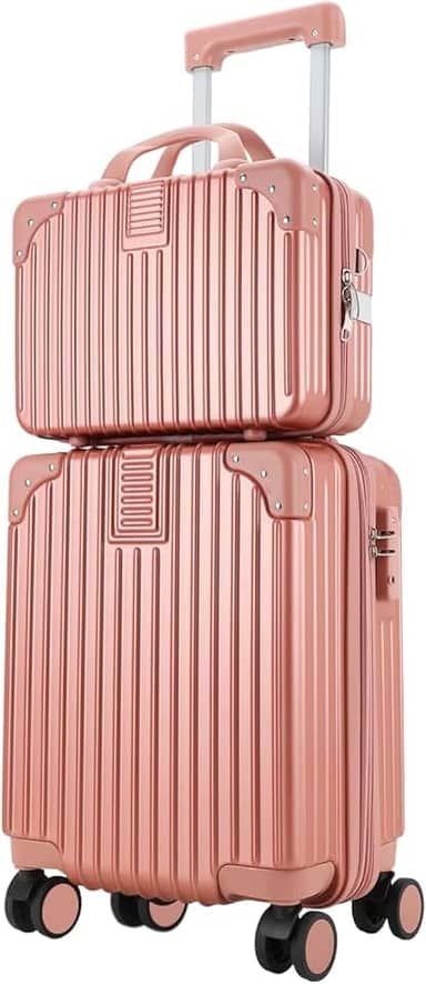 Mala de Bordo 10kg com frasqueira de viagem feminina Bagagem de Mão Expansivel Aprovada ANAC com 4 Rodízios removíveis 360° Cadeado AntiFurto TSA Mala de Viagem pequena com zíper à prova de explosão