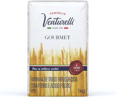 Farinha de Trigo de 1 Kg, Tipo 1, Linha Gourmet, Famiglia Venturelli.