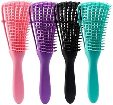 Escova Polvo Pente Desembaraçante para Cabelos Cacheados e Crespos – Ajustável com 8 Garras Flexíveis, Cabo Antiderrapante – FLIPSELL