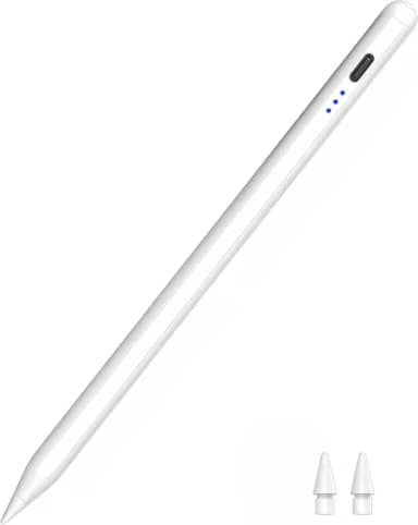 Caneta Stylus para iPad 2018-2025, carregamento rápido USB C de 25 minutos, rejeição da palma da mão e sensibilidade de inclinação, caneta Apple para iPad A16 11/10/9/8/7/6ª geração, Pro 12.9 11 33.0