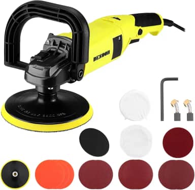 Politriz Lixadeira Rotativa 1400W 150MM Eletrica Profissional Automotiva Polidor Multifunções 220V Máquina de Lixadeira 3000RPM 6 Velocidade Variável Com Acessórios