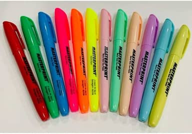 Kit 12 Marca Texto (6 Neon + 6 pastel) Masterprint