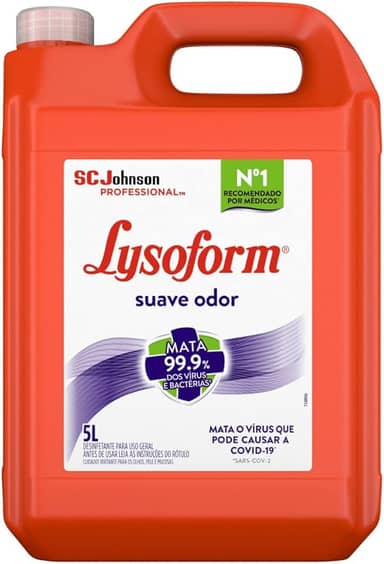 Lysoform Suave Odor, Desinfetante Líquido, Limpeza Casa, 5L