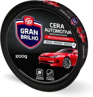 Cera Automotiva Pasta Revitalizadora Gran Brilho 200G, Gran Brilho, Cera Pasta Em Lata Para Veículos, Preto, Mais Brilho, Proteção e Duração, Protege De Intempéries E Não Mancha As Borrachas