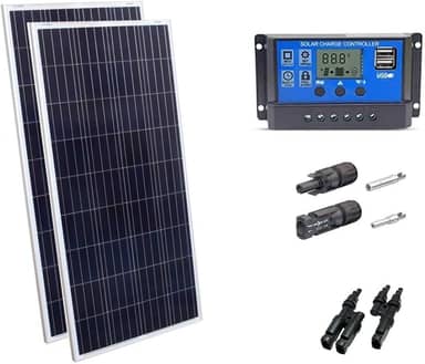 Kit 2xpainel Placa Energia Solar 155w Controlador30a Mc4