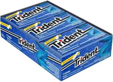 Chiclete Trident Sabor Hortelã Menta, Display com 21 Unidades
