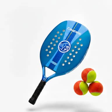 Kit Completo Raquete de Beach Tennis Com Estojo Protetor + 3 Bolinhas Pack de Treino para Jogadores Iniciantes ou Intermediários Treino e Diversão