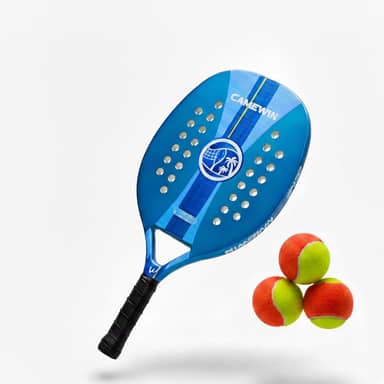 Kit Completo Raquete de Beach Tennis Com Estojo Protetor + 3 Bolinhas Pack de Treino para Jogadores Iniciantes ou Intermediários Treino e Diversão