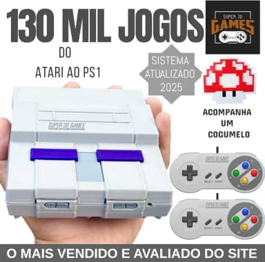 Mini Console Retro Super Nintendo com 130 mil jogos + 2 Controles Super 3D Games [video game] [video game]