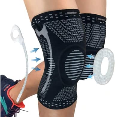 Joelheira de Compressão Profissional Snake para Academia Crossfit Musculação Corrida Bike Volei Basquete - Para proteção e recuperação do joelho (M)