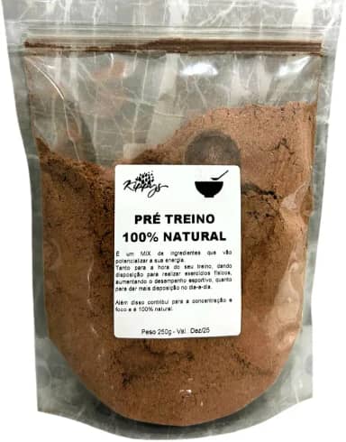 Pré Treino Natural - 250g - 100% produtos naturais | Kippys Natural