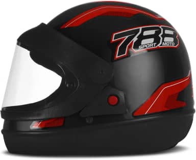 CAPACETE FECHADO PRO TORK NEW SPORT MOTO PRETO - VERMELHO TAM. 56
