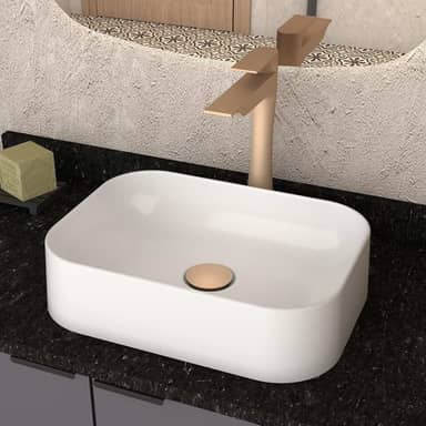 Cuba para Banheiro Luna Branca em Mármore Sintético