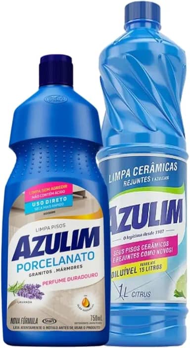 Kit Limpa Pisos 2 em 1 | Limpeza de Cerâmica Citrus (1L) e Porcelanato Lavanda (750ml)