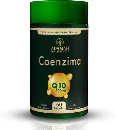 Coenzima Q10 200mg Adamah - Suplemento Antioxidante de CoQ10 pura - Energia e Saúde do Coração - Alta Concentração e Qualidade Premium - 60 Cápsulas