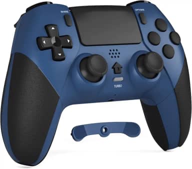 CHEREEKI Wireless Controller for P4 with 2 Mapping Buttons, 3.5mm Audio and Turbo Function, 6-Axis Motion Control, Dual Vibration, Gamepad Joystick for PS-4, Compatible with PS-4, Slim, Pro