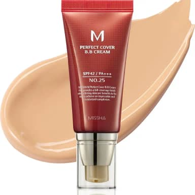 MISSHA M Perfect Cover BB Cream SPF 42 PA+++, Amazon Code Verified for Authenticity, 50ml, Concealing Blemishes, dark circles, UV Protection (#25 Warm Beige)