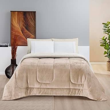 Cobertores KING size FOFÃO Gigante Lã Manta Cobertas Sherpa Edredom Grosso Coberdrom frio intenso (Caqui)