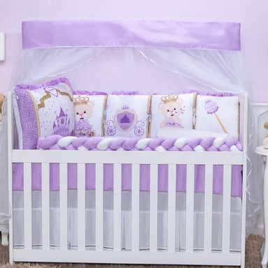 Kit Berço Sublimado12 Peças - Conforto e Estilo para o Enxoval do Bebê (Castelo Lilás)