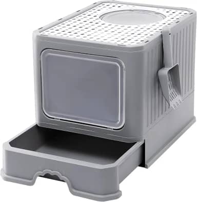 Caixa de Areia Fechada para Gatos, Banheiro Sanitário com Pá, Toalete para Felinos