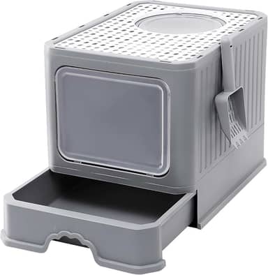 Caixa de Areia Fechada para Gatos, Banheiro Sanitário com Pá, Toalete para Felinos