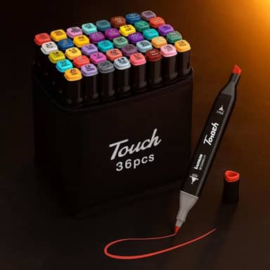 Caneta Marcador Para Colorir Desenho Profissional 24, 36, 48, 60, 80, 100, 120, 168 Cores Conjunto De Canetinhas Pontas Duplas Codificados por Cores Vivas para Desenho (36)