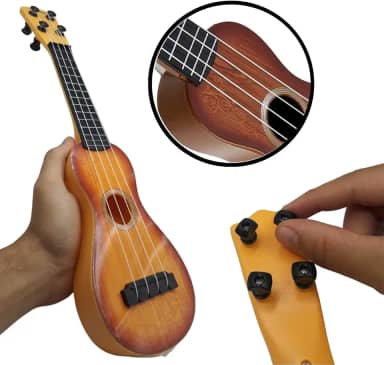 Brinquedo Violão acústico cavaquinho ukulele infantil criança 4 anos menino menina Mini Violao acustico cordas de nylon ajustaveis + Embalagem Maleta