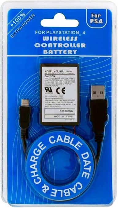 Bateria Recarregavel Para Controle Manete Playstation 4 Play Ps4 Dualshock 2000mah + Cabo Carregador Usb